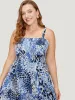 Leopard Print Shirred Pocket Frill Trim Cami Dress sold by Bloomchic