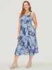 Leopard Print Shirred Pocket Frill Trim Cami Dress sold by Bloomchic