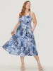 Leopard Print Shirred Pocket Frill Trim Cami Dress sold by Bloomchic