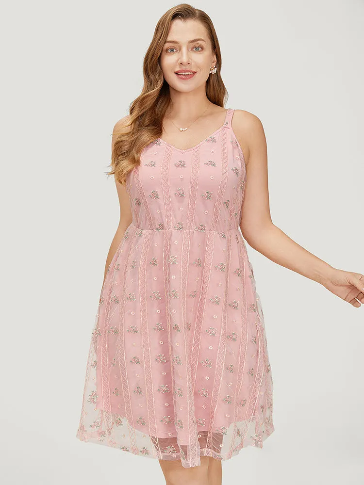 Floral Embroidered Mesh Pocket Cami Dress sold by Bloomchic product image thumbnail 3