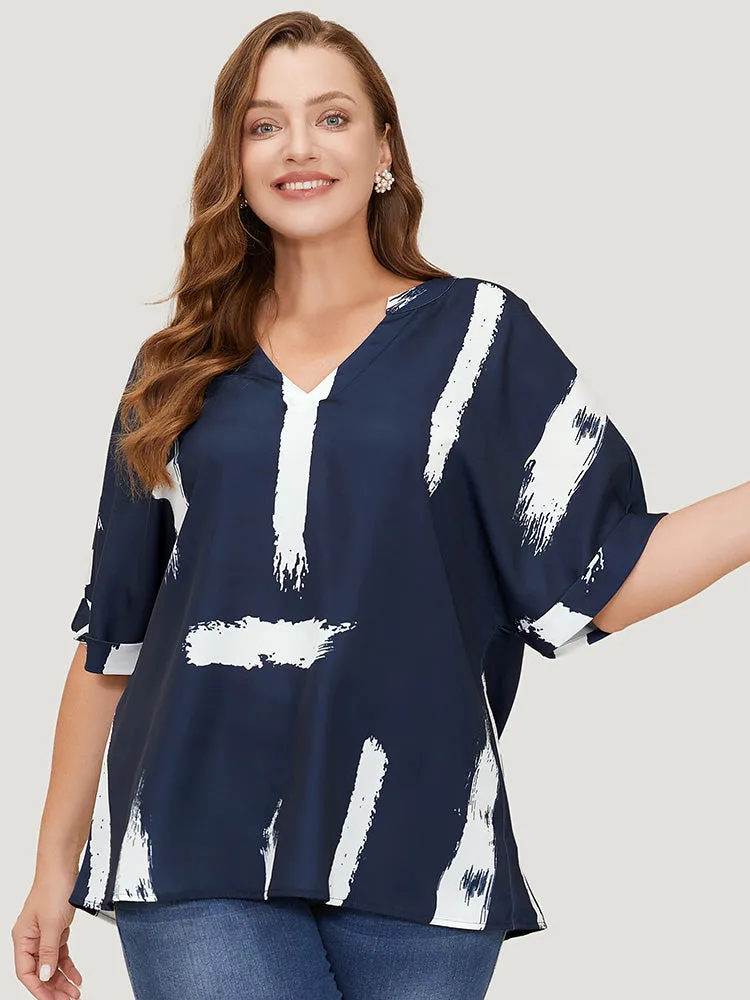 Brush Print Rolll Batwing Sleeve Blouse sold by Bloomchic product image thumbnail 3