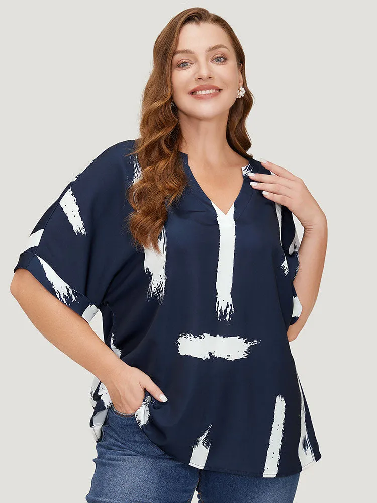 Brush Print Rolll Batwing Sleeve Blouse sold by Bloomchic product image thumbnail 4