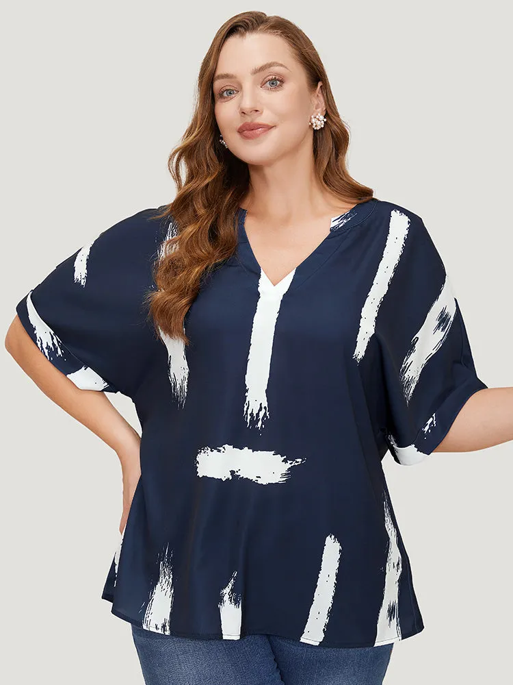 Brush Print Rolll Batwing Sleeve Blouse sold by Bloomchic product image thumbnail 5