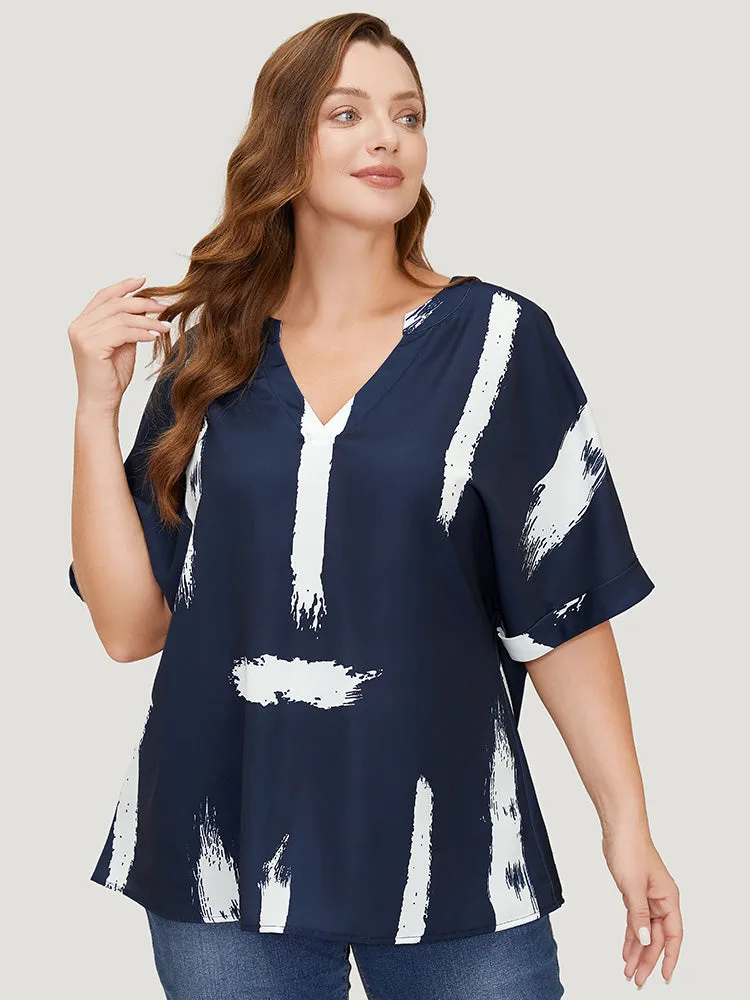 Brush Print Rolll Batwing Sleeve Blouse sold by Bloomchic product image thumbnail 2