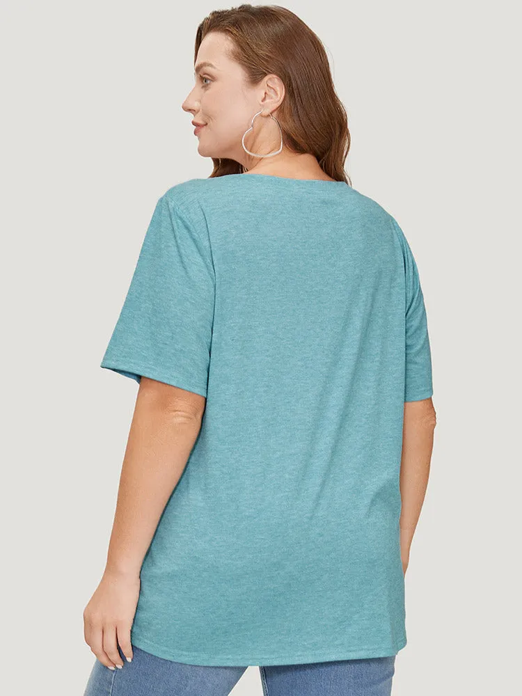 Rainbow & Letter Print Short Sleeve T-shirt sold by Bloomchic product image thumbnail 2