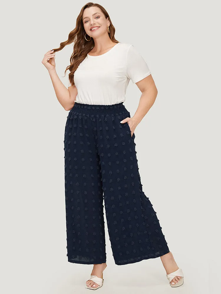 Polka Dot Shirred Waist Pocket Wide Leg Pants sold by Bloomchic product image thumbnail 4