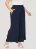 Polka Dot Shirred Waist Pocket Wide Leg Pants sold by Bloomchic