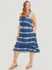 Tie Dye Lace Up Pocket Striped Cami Dress sold by Bloomchic