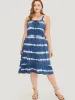 Tie Dye Lace Up Pocket Striped Cami Dress sold by Bloomchic