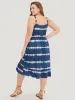 Tie Dye Lace Up Pocket Striped Cami Dress sold by Bloomchic