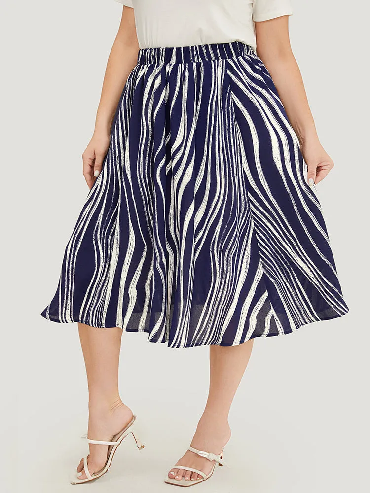 Water Ripple Print Pocket Flutter Skirt sold by Bloomchic product image thumbnail 5