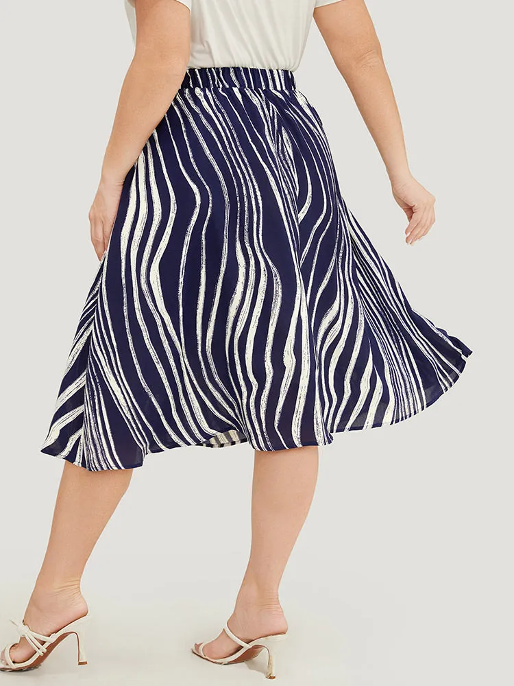 Water Ripple Print Pocket Flutter Skirt sold by Bloomchic product image thumbnail 2