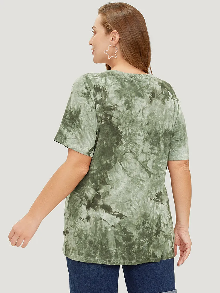 Mountain & Moon Print Graphic Tie Dye T-shirt sold by Bloomchic product image thumbnail 5