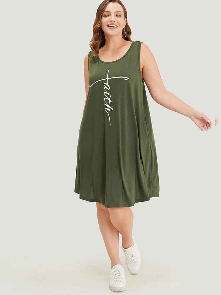 Graphic Print Sleeveless Pocket Tank Dress sold by Bloomchic product image thumbnail 5