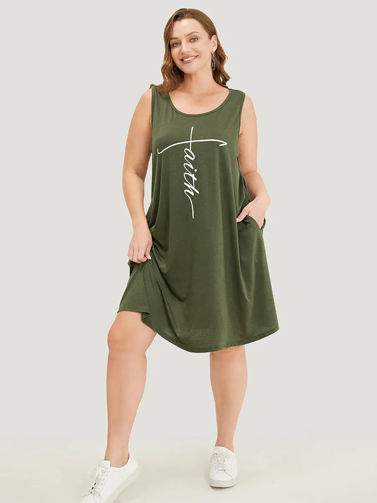 Graphic Print Sleeveless Pocket Tank Dress sold by Bloomchic product image thumbnail 2