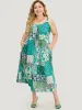 Pixel Flower Pocket Ruffle Hem Cami Dress sold by Bloomchic