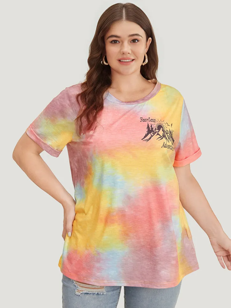 Tie Dye Contrast Graphic T-shirt sold by Bloomchic product image thumbnail 3