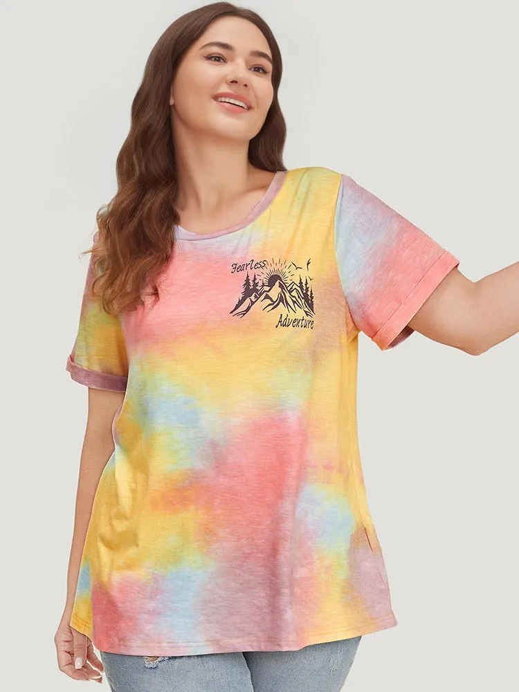 Tie Dye Contrast Graphic T-shirt sold by Bloomchic product image thumbnail 5