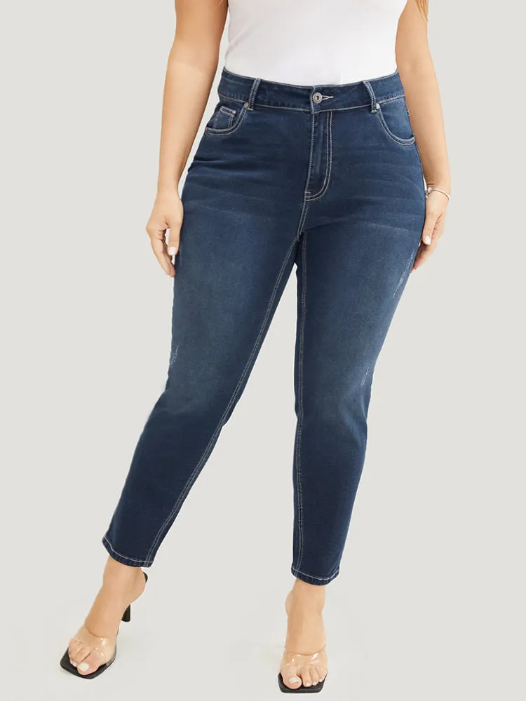 Skinny Very Stretchy High Rise Dark Wash Ankle Jeans sold by Bloomchic