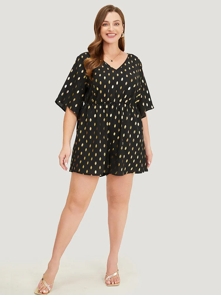 Polka Dot Glitter Flounce Sleeve Pocket Romper sold by Bloomchic product image thumbnail 2