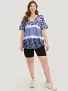 Leopard Contrast Drop Shoulder T-shirt sold by Bloomchic