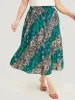 Floral Contrast Pocket Knot Front Skirt sold by Bloomchic