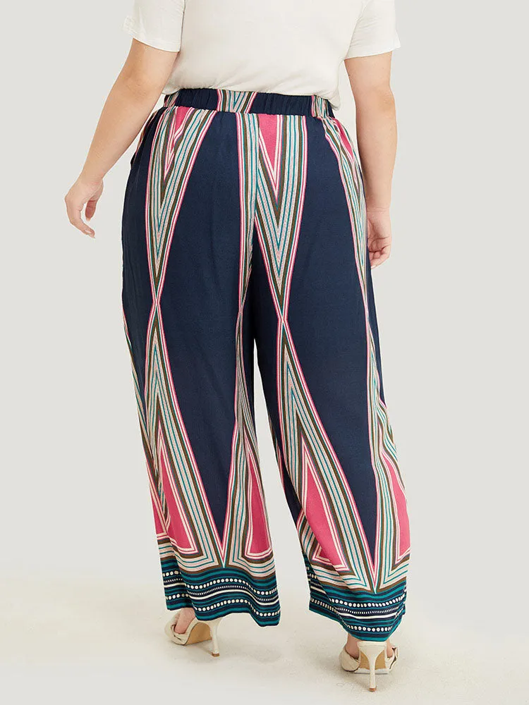 Geometric Print Pocket Wide Leg Pants sold by Bloomchic product image thumbnail 5