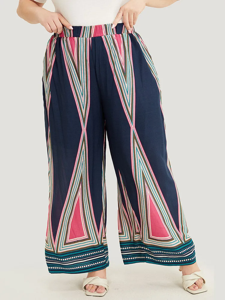 Geometric Print Pocket Wide Leg Pants sold by Bloomchic product image thumbnail 2