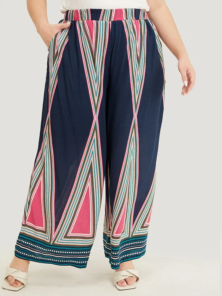 Geometric Print Pocket Wide Leg Pants sold by Bloomchic product image thumbnail 3