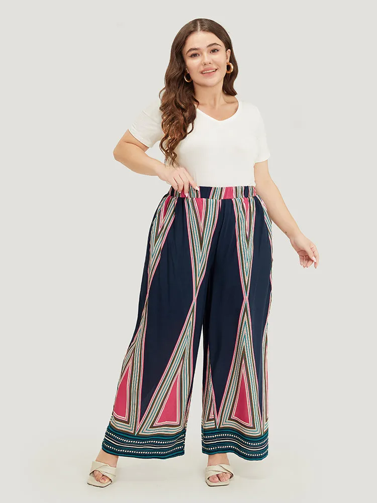 Geometric Print Pocket Wide Leg Pants sold by Bloomchic product image thumbnail 4