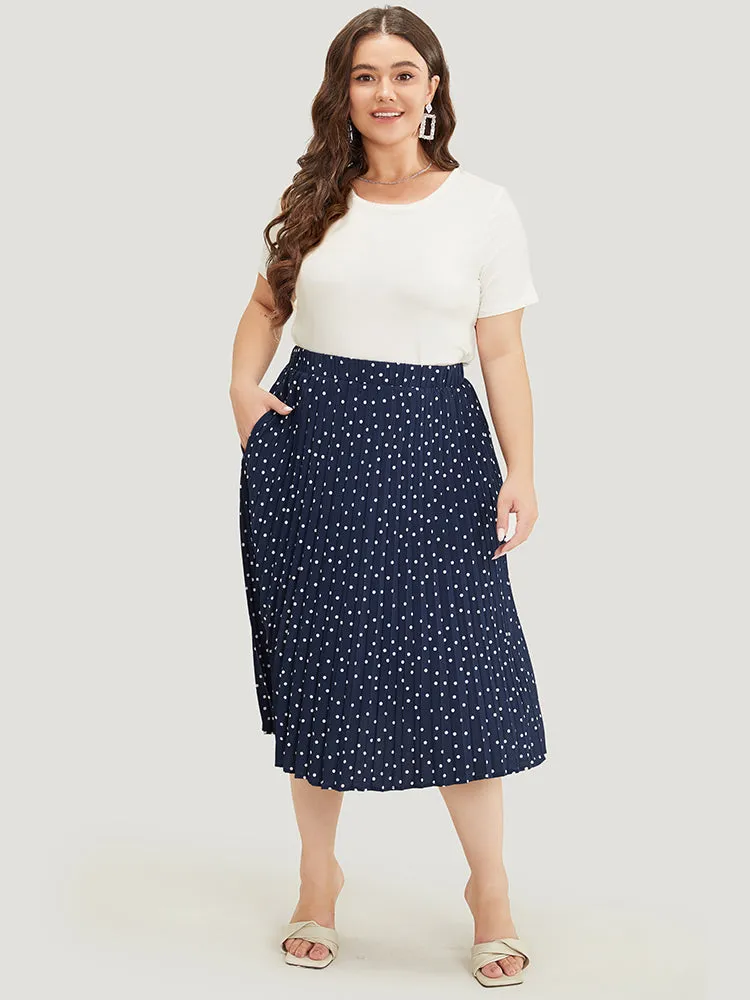 Polka Dot Pocket Pleated Skirt sold by Bloomchic product image thumbnail 4