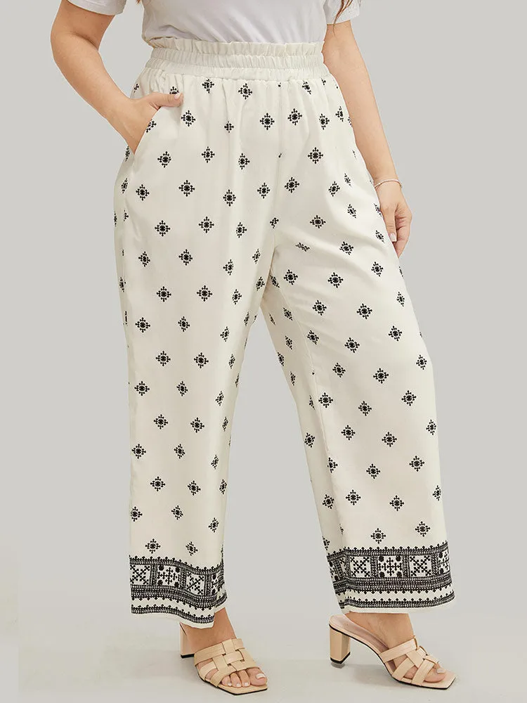 Bandana Print Pocket Paperbag Waist Pants sold by Bloomchic