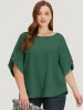 Solid Button Detail Flounce Sleeve Blouse sold by Bloomchic