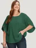 Solid Button Detail Flounce Sleeve Blouse sold by Bloomchic