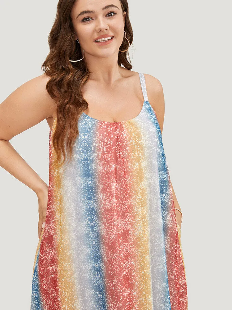 Rainbow Striped Pocket Contrast Cami Maxi Dress sold by Bloomchic product image thumbnail 5