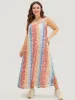 Rainbow Striped Pocket Contrast Cami Maxi Dress sold by Bloomchic