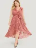 Floral Print Ruffle Trim Wrap Belted Asymmetrical Tank Dress sold by Bloomchic