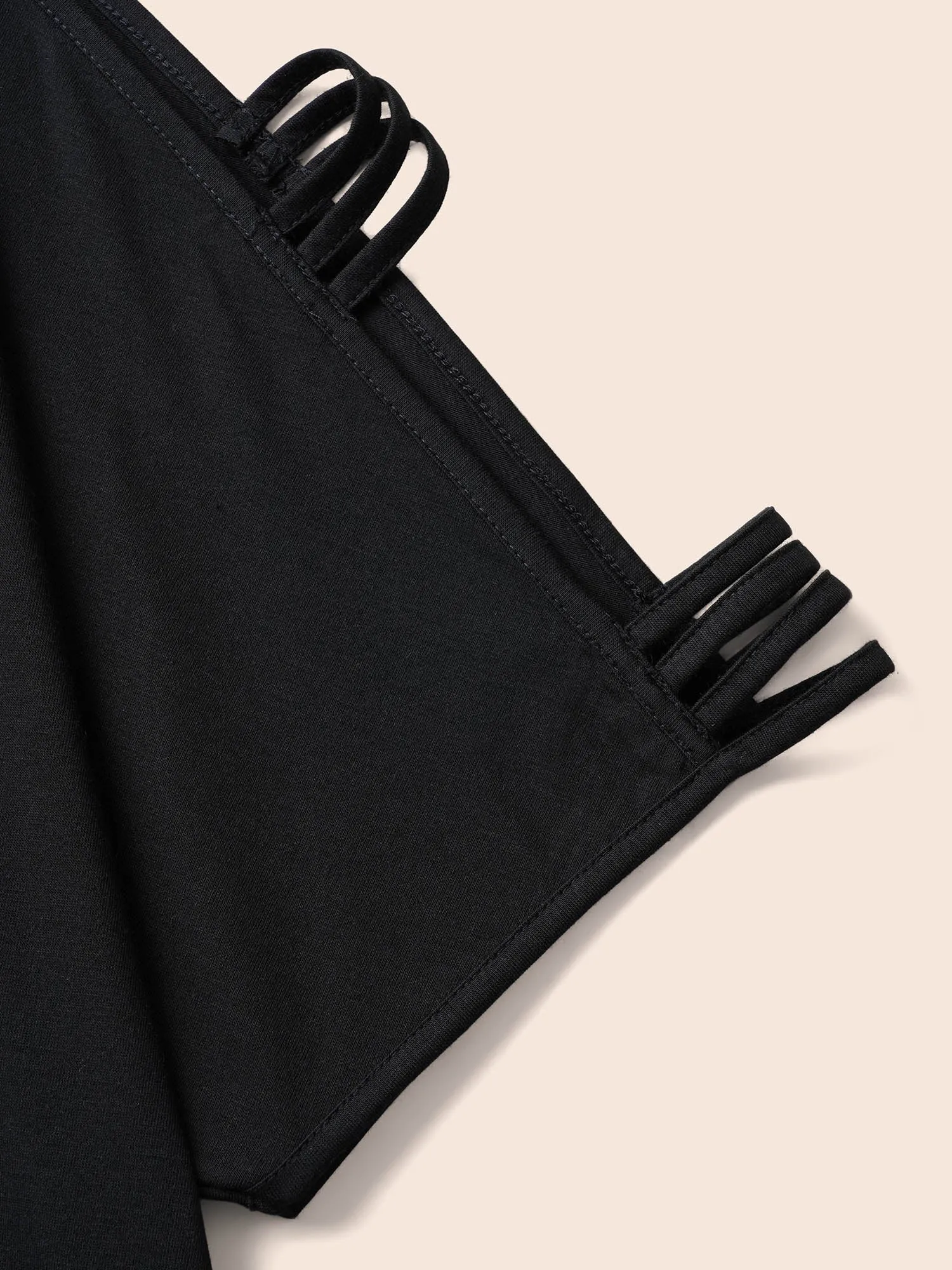 Solid Cut Out Batwing Sleeve T-shirt sold by Bloomchic product image thumbnail 5