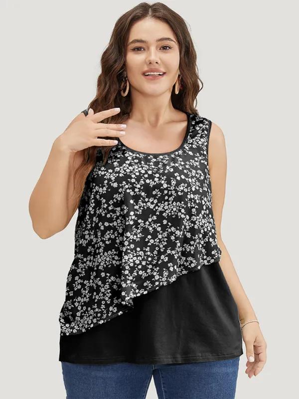 Ditsy Floral Patchwork Tank Top sold by Bloomchic