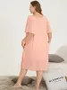 Solid Pocket Ruffles Lace Knot Square Neck Sleep Dress sold by Bloomchic