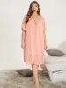 Solid Pocket Ruffles Lace Knot Square Neck Sleep Dress sold by Bloomchic