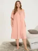 Solid Pocket Ruffles Lace Knot Square Neck Sleep Dress sold by Bloomchic