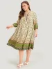 Bandana Tassels Ties Neck Pocket Ruffle Hem Dress sold by Bloomchic