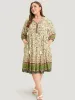 Bandana Tassels Ties Neck Pocket Ruffle Hem Dress sold by Bloomchic