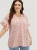 Ditsy Floral Frill Trim Lace Ruffle Sleeve Tie Neck Blouse sold by Bloomchic