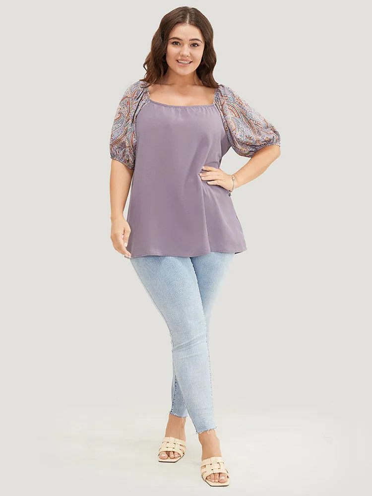 Paisley Print Puff Sleeve Blouse sold by Bloomchic product image thumbnail 5