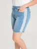 Very Stretchy High Rise Light Wash Contrast Lace Denim Shorts sold by Bloomchic