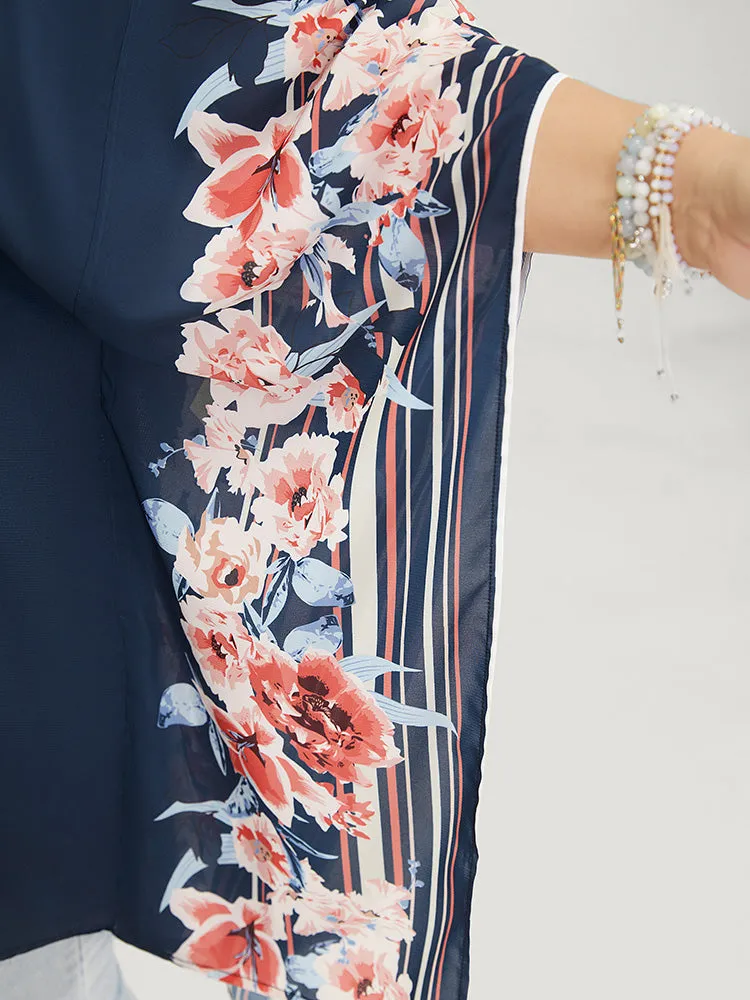 Floral Print Asymmetrical Dolman Sleeve Blouse sold by Bloomchic product image thumbnail 5