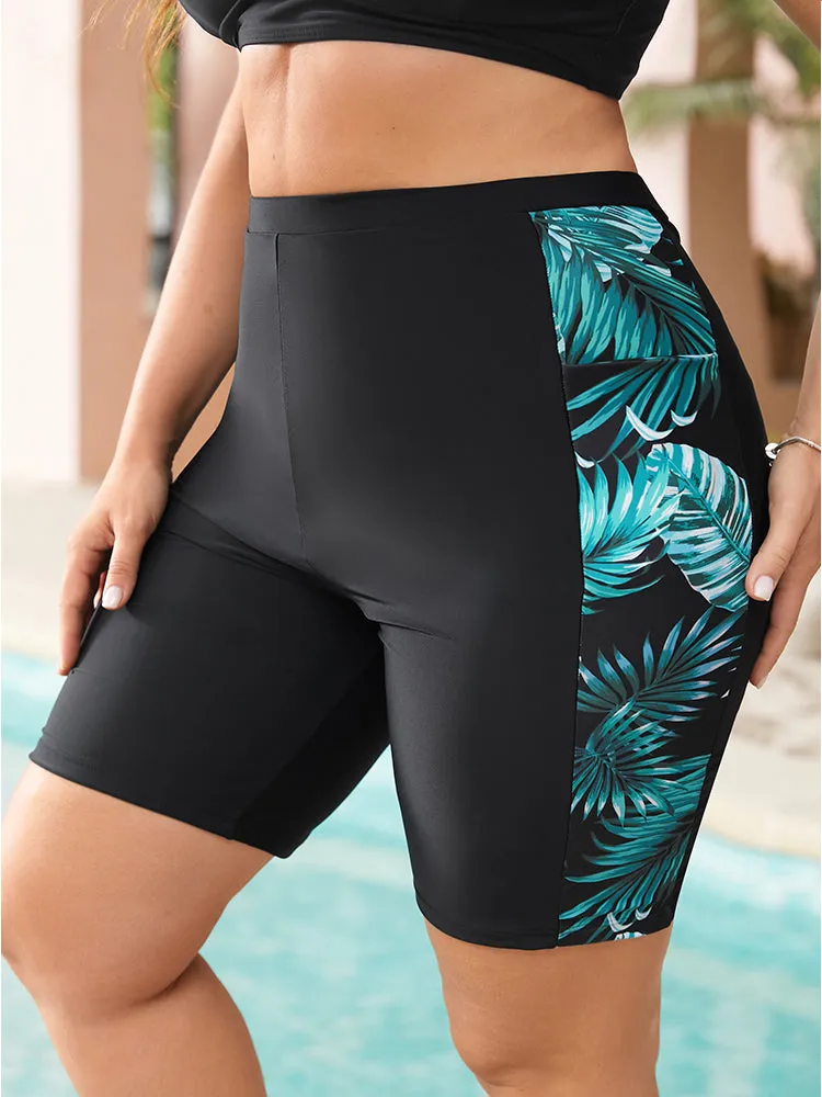 Plant Patchwork Pocket Side Swim Shorts sold by Bloomchic