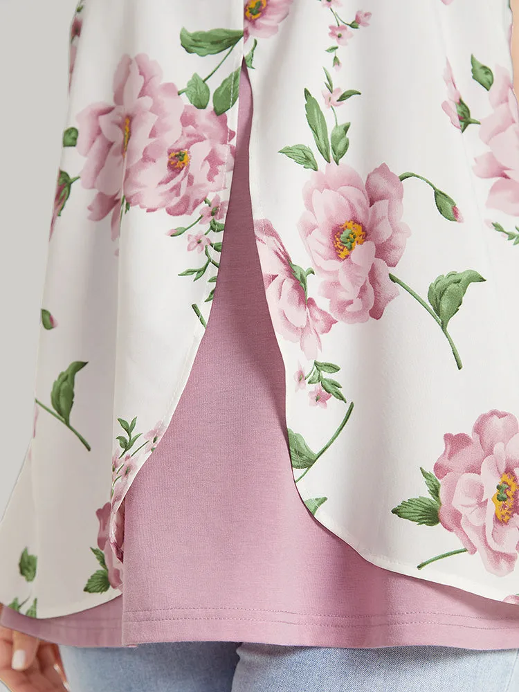 Floral Split Front Button Detail 2-In-1 Tank Top sold by Bloomchic product image thumbnail 5